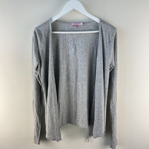 Calypso St. Barth Heather Gray Open Front Lightweight Cardigan Size Large